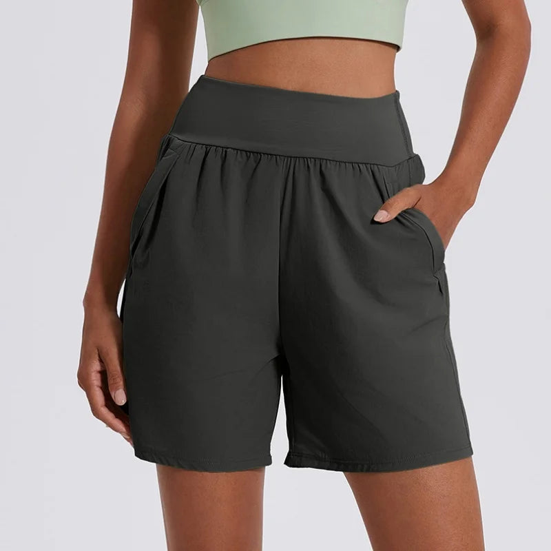 KiKis Women's High Waist Running Shorts with Pockets