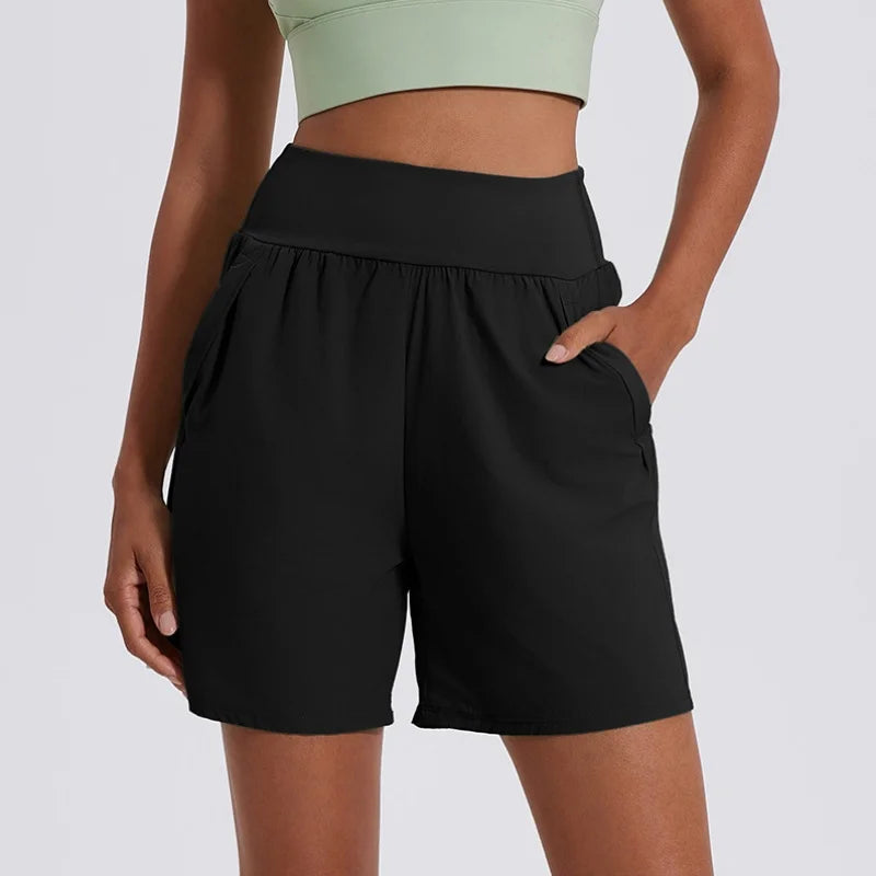 KiKis Women's High Waist Running Shorts with Pockets