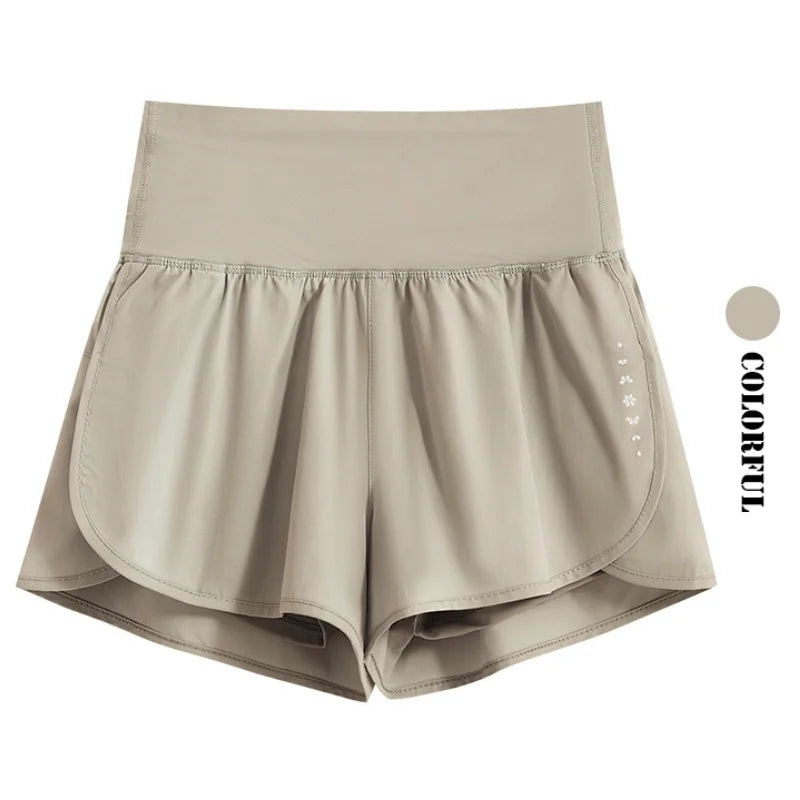 DRUR Women Yoga Shorts High Waist Double Layer Running Gym Shorts With Pocket Summer Sportswear Fitness Clothes Jogger Short New