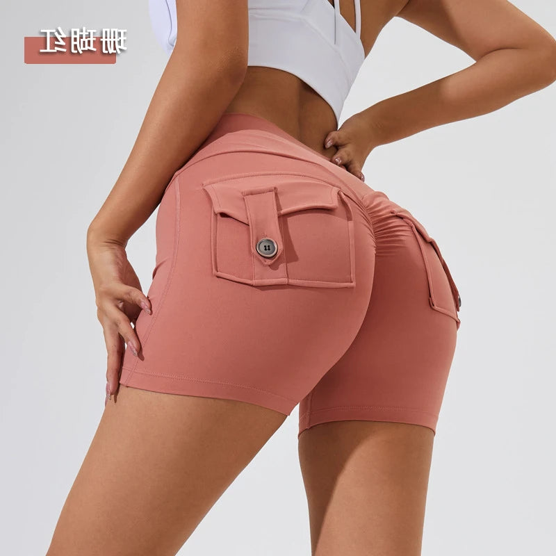 KiKis Women's Scrunch Booty Shorts with Pockets - Stylish Comfort