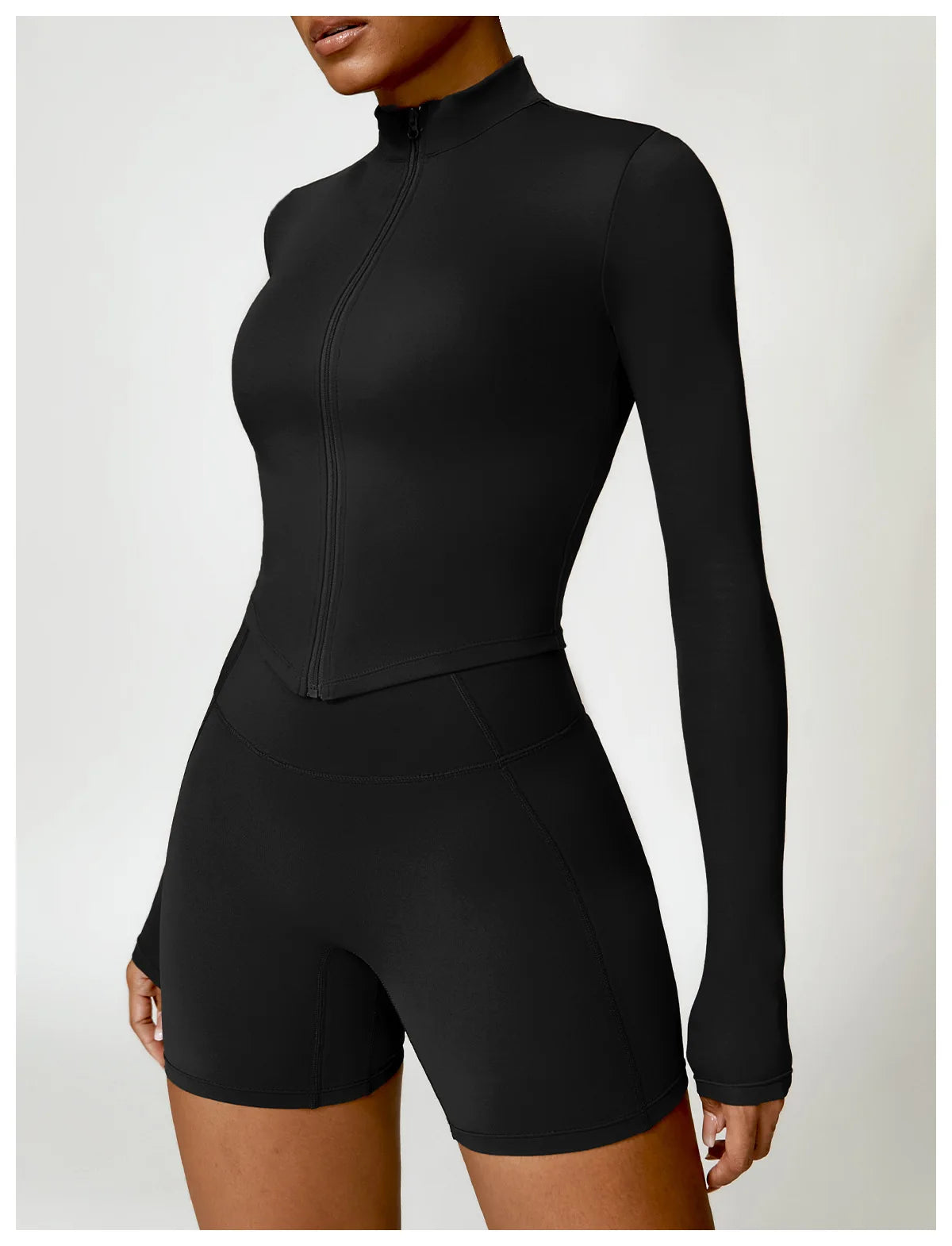 Women's Gym Workout Zip Up Top - Slim Fit