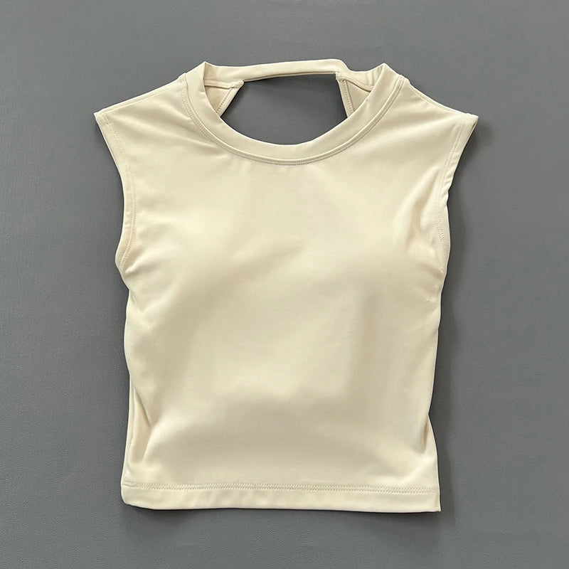 Women's Backless Sports Tank Top - Pink Activewear