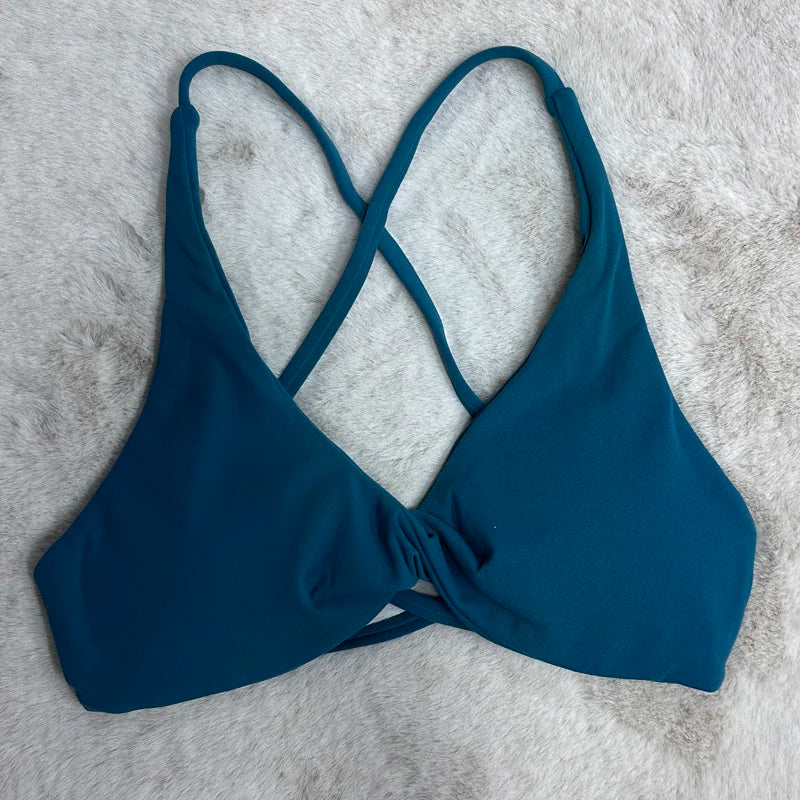 Padded Front Twist Sports Bra for Women