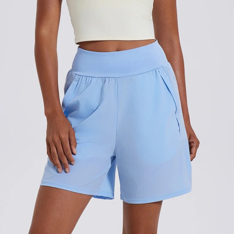 KiKis Women's High Waist Running Shorts with Pockets