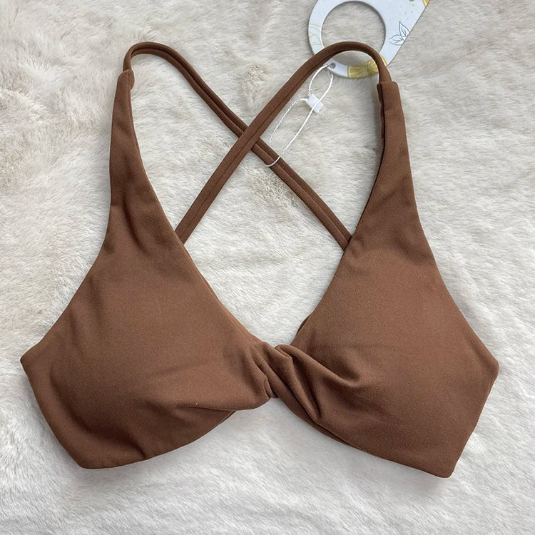 Padded Front Twist Sports Bra for Women