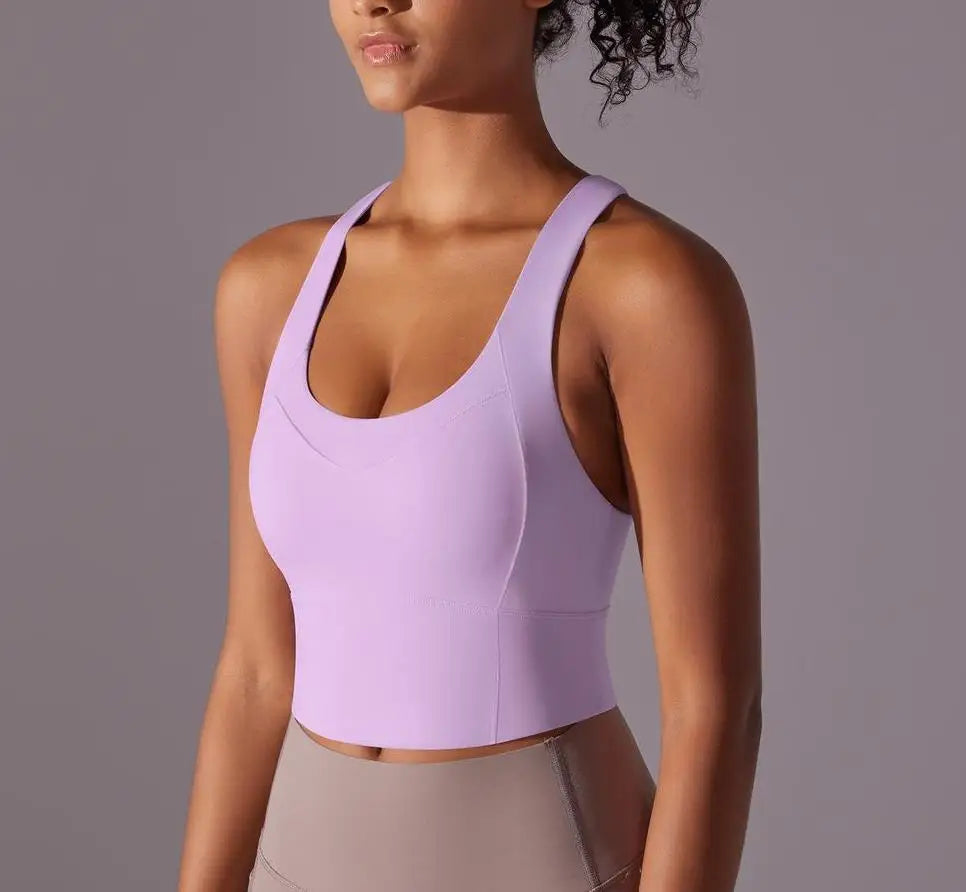 Seamless Crossback Sports Bra for Women – Lightweight & Supportive