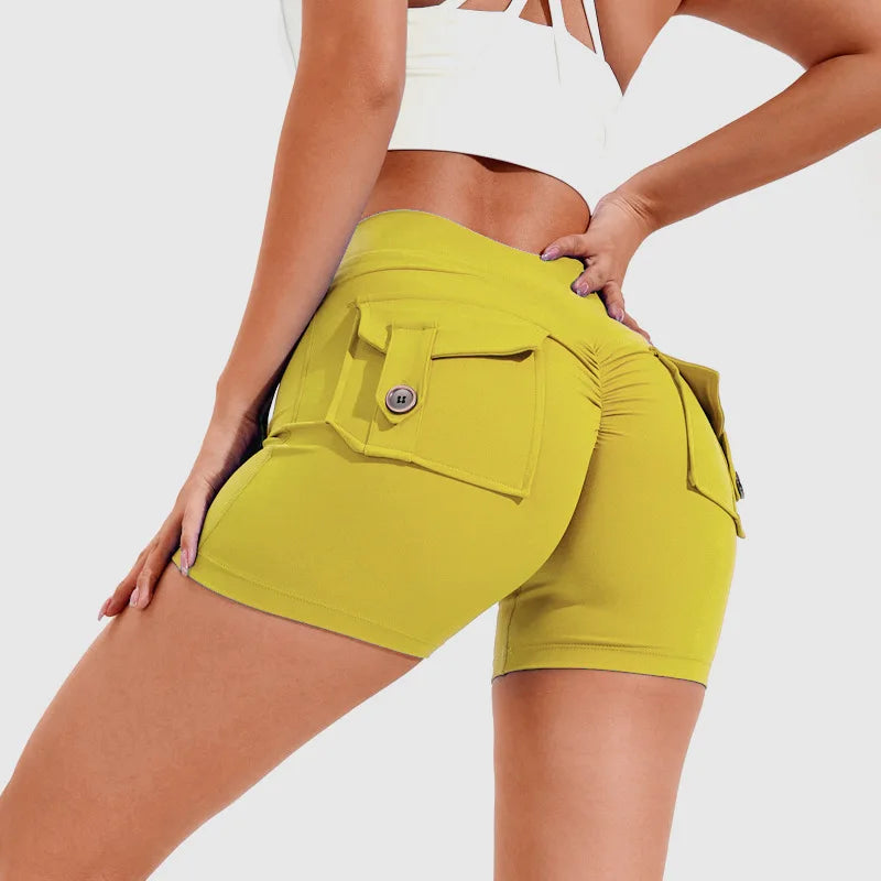 KiKis Women's Scrunch Booty Shorts with Pockets - Stylish Comfort