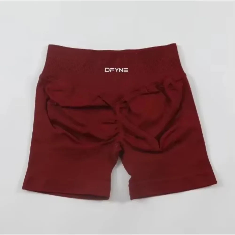 Df Impact Brand Shorts Low Waist Seamless Yoga Shorts Scrunch Bum Gym Shorts Women Workout Biker Stretch Fitness Short