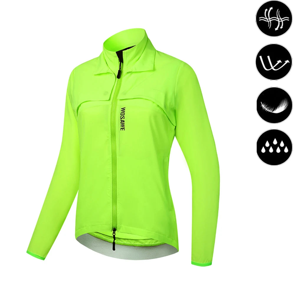 Women's Reflective Cycling Jackets - Neon Green Set