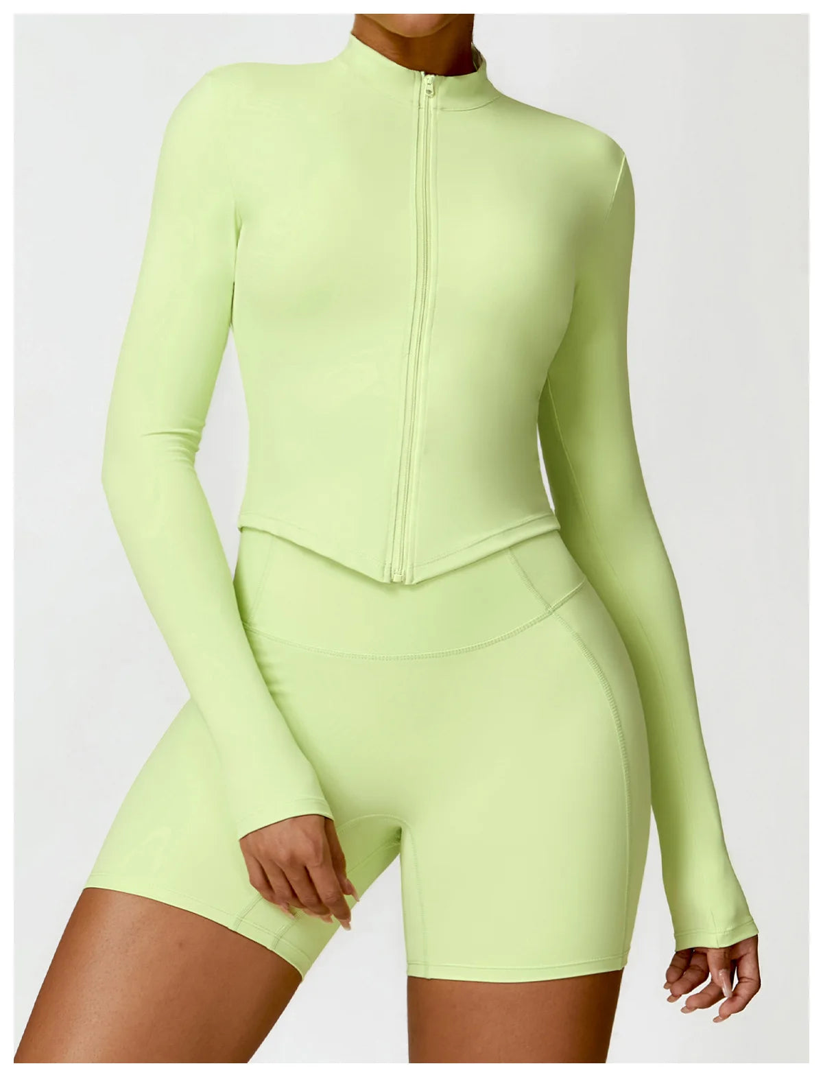 Women's Gym Workout Zip Up Top - Slim Fit