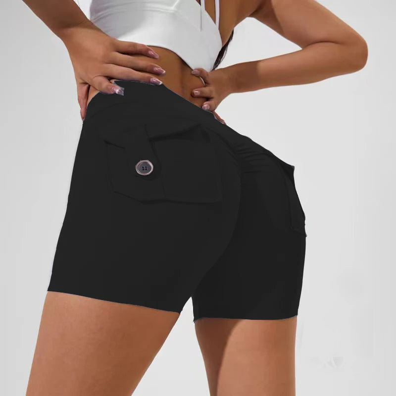 KiKis Women's Scrunch Booty Shorts with Pockets - Stylish Comfort