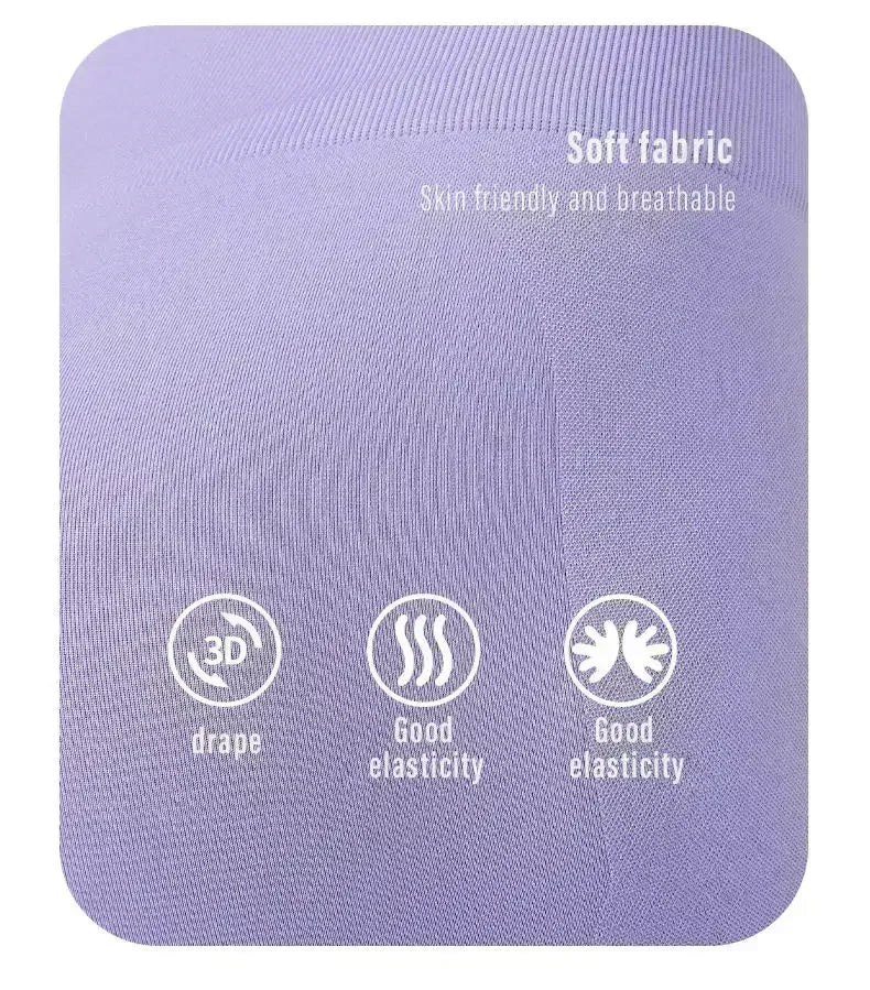 Close-up of soft breathable fabric with good elasticity from women's seamless gym set by KiKis