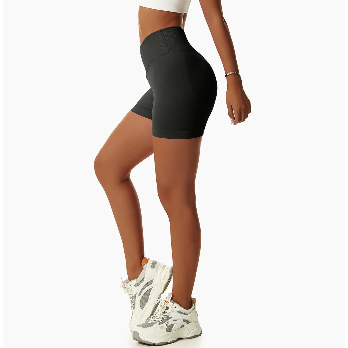 KiKis High Waist Seamless Yoga Shorts in Blue