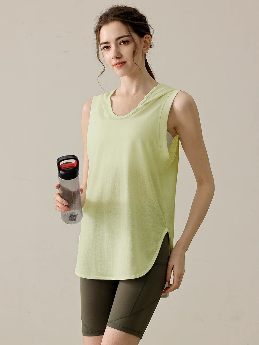 Summer Sleeveless Workout Hoodie for Women