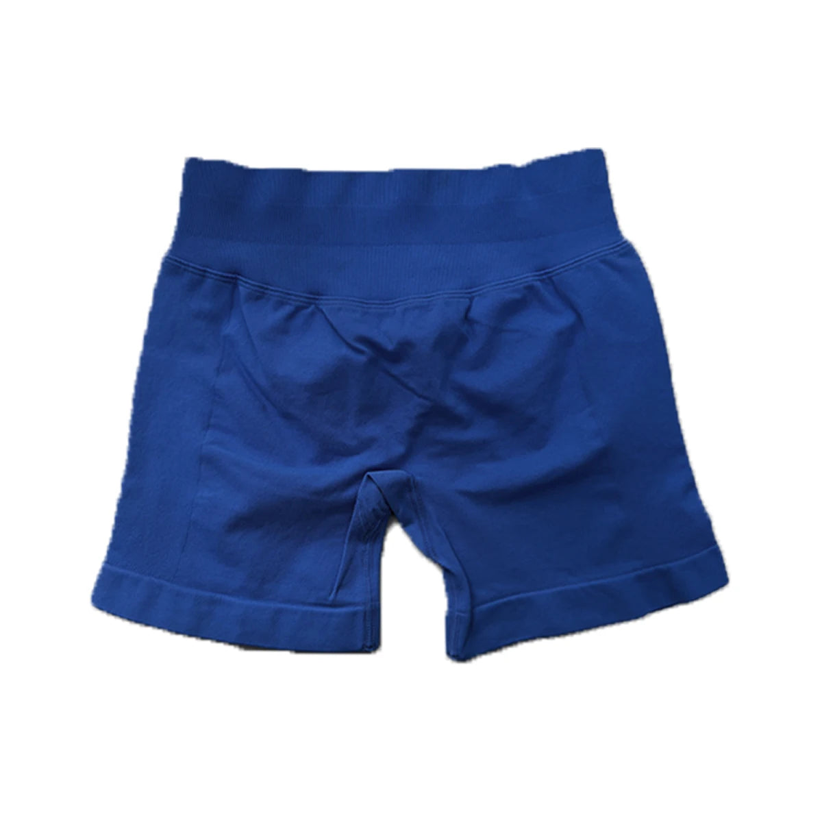 KiKis blue high waist gym shorts for women with wide waistband and comfortable fit