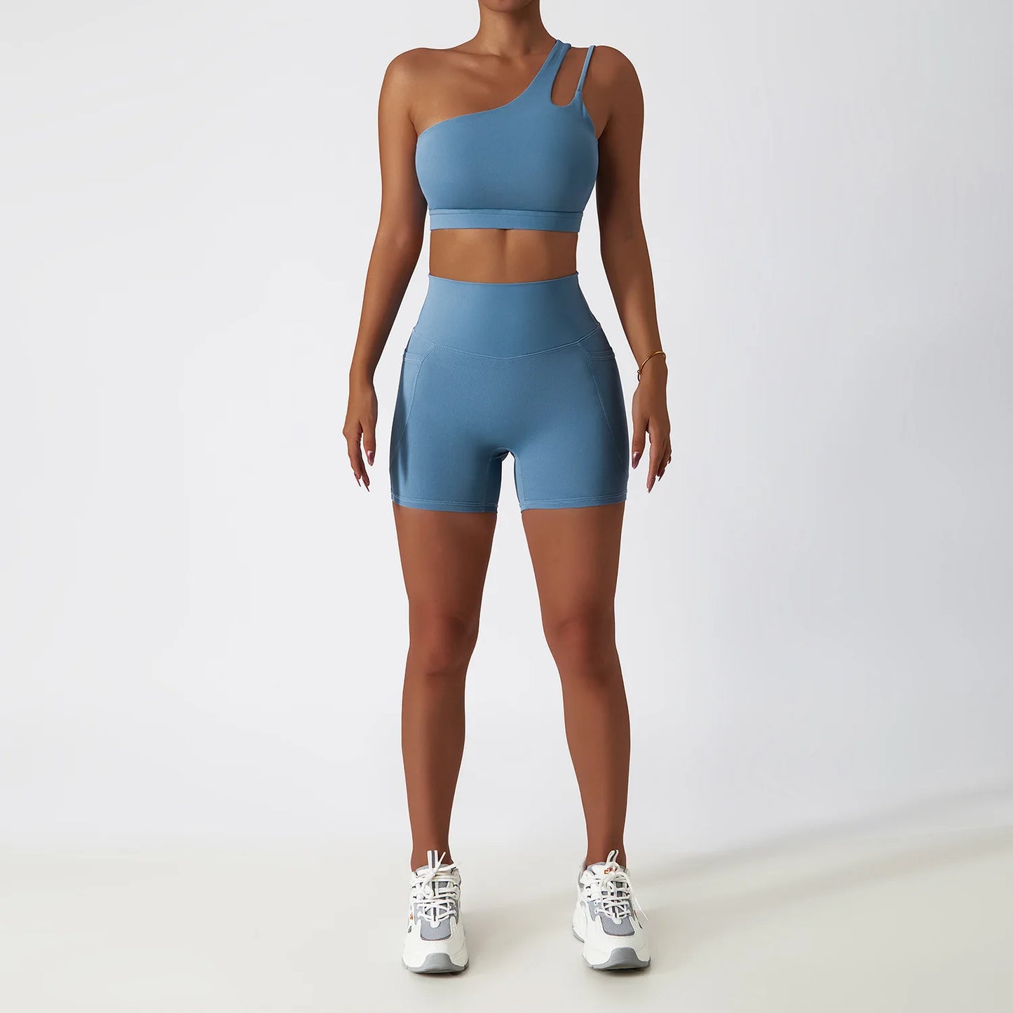 One Shoulder Sports Bra and Leggings Set