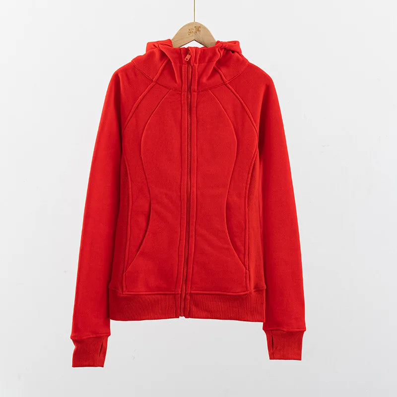 Women's Running Zip Up Hoodie with Windproof Collar