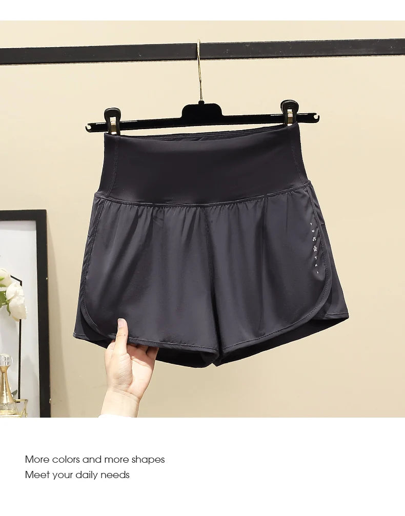 DRUR Women Yoga Shorts High Waist Double Layer Running Gym Shorts With Pocket Summer Sportswear Fitness Clothes Jogger Short New