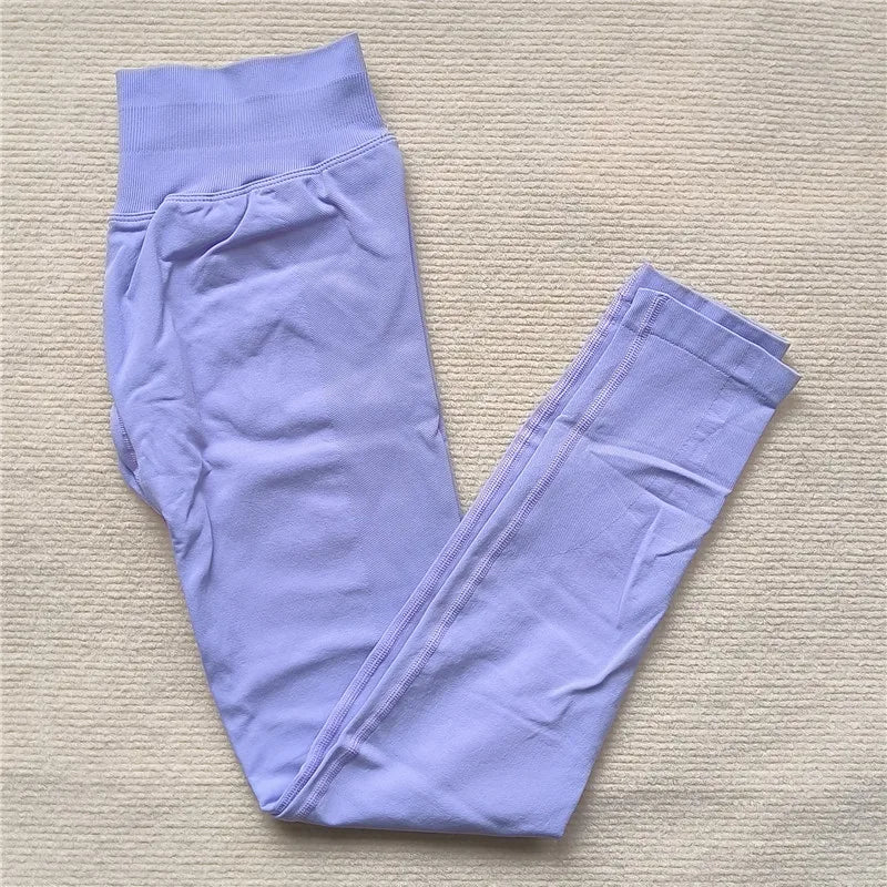 Women Scrunch Butt Seamless Leggings Blue