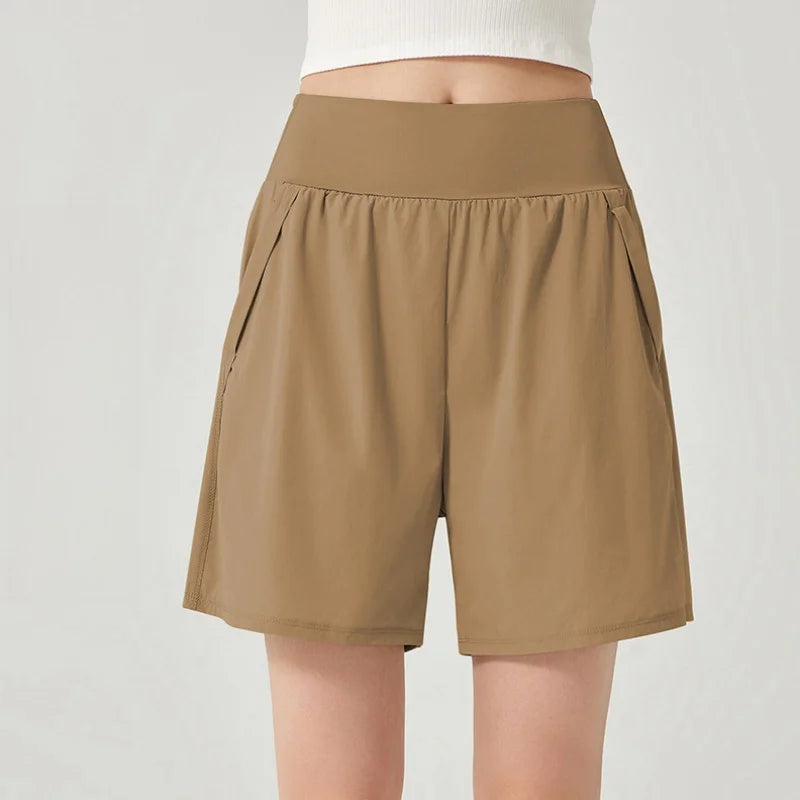 KiKis Women's High Waist Running Shorts with Pockets