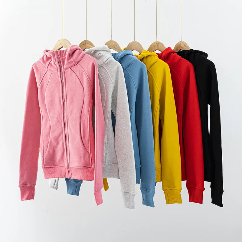 Women's Running Zip Up Hoodie with Windproof Collar