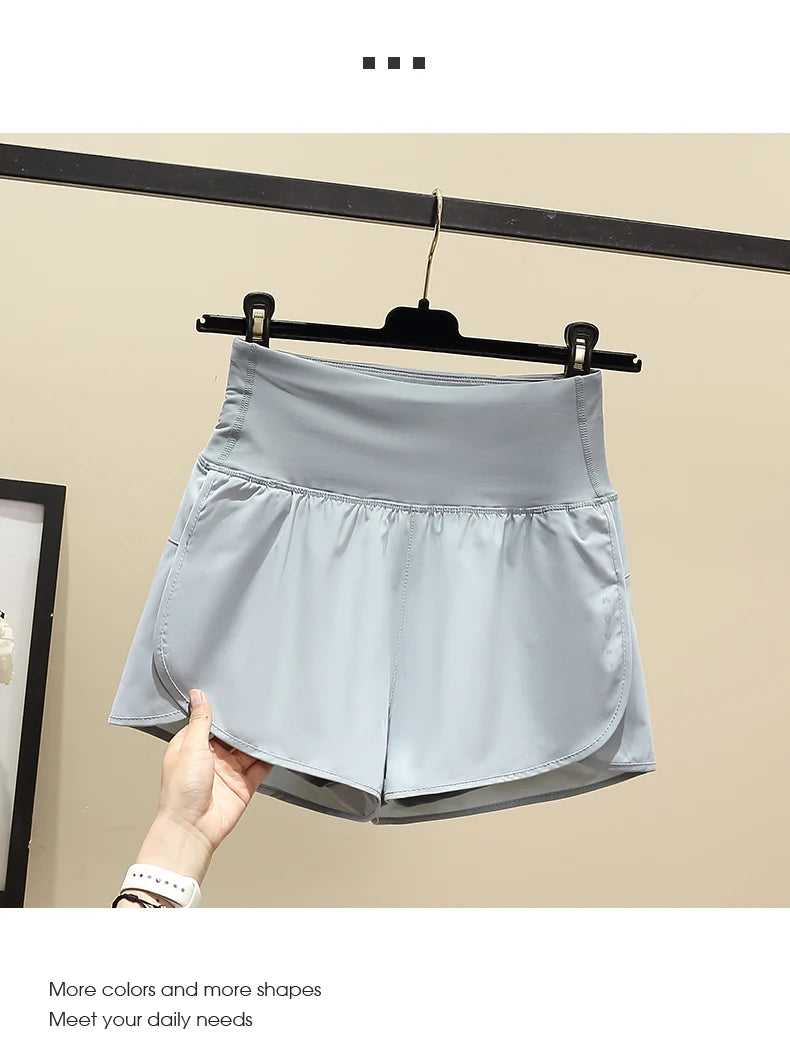 DRUR Women Yoga Shorts High Waist Double Layer Running Gym Shorts With Pocket Summer Sportswear Fitness Clothes Jogger Short New
