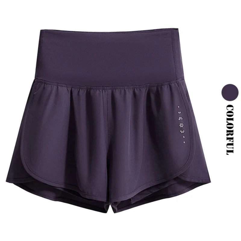 DRUR Women Yoga Shorts High Waist Double Layer Running Gym Shorts With Pocket Summer Sportswear Fitness Clothes Jogger Short New