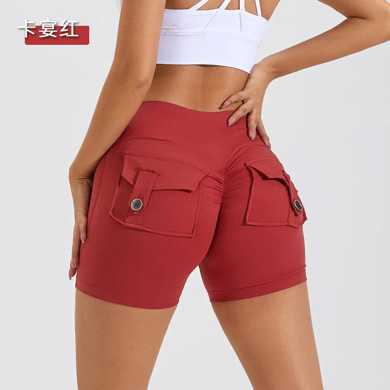 KiKis Women's Scrunch Booty Shorts with Pockets - Stylish Comfort