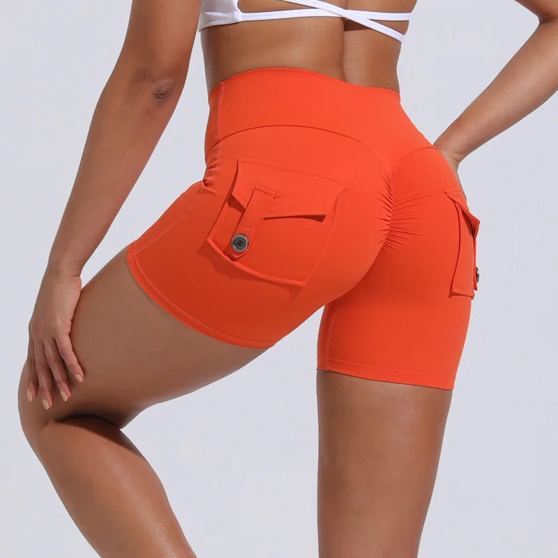 KiKis Women's Scrunch Booty Shorts with Pockets - Stylish Comfort
