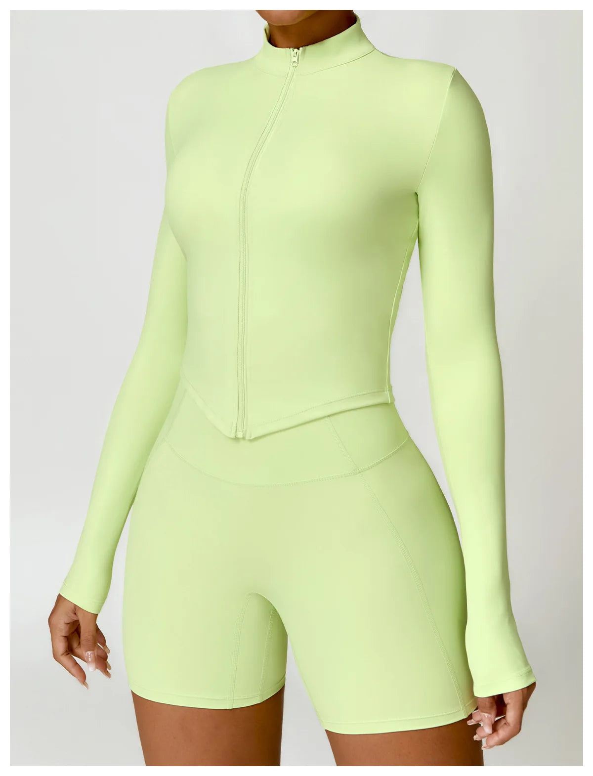 Women's Gym Workout Zip Up Top - Slim Fit