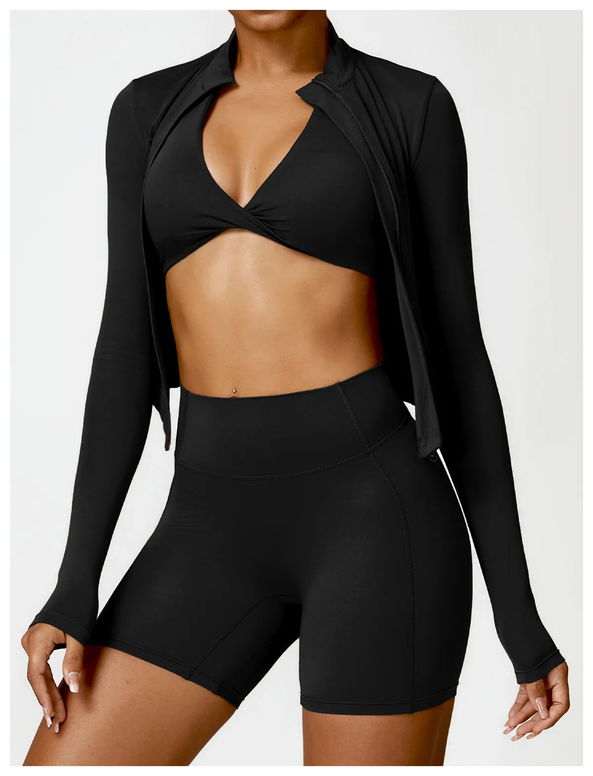 Women's Gym Workout Zip Up Top - Slim Fit