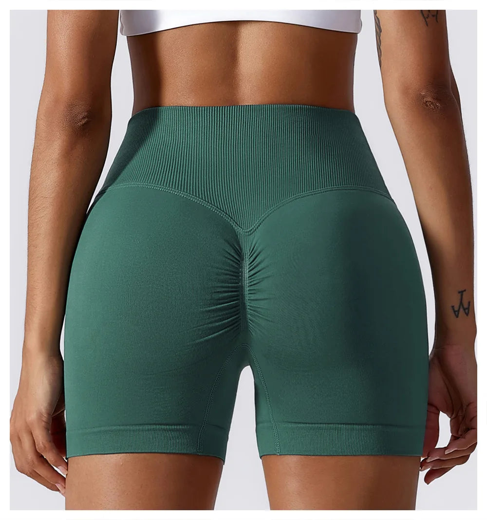 KiKis High Waist Seamless Yoga Shorts in Blue