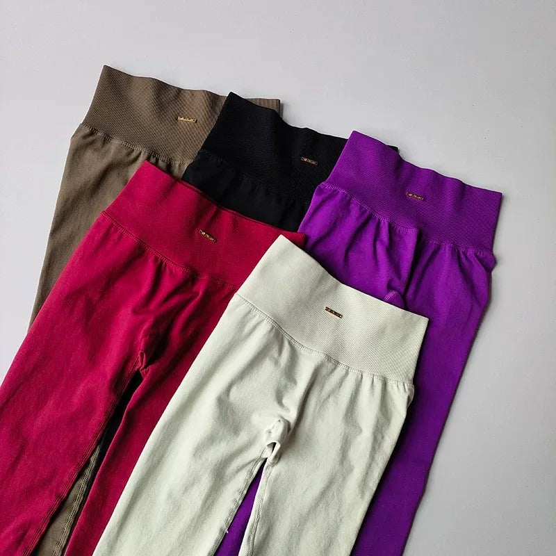 KiKis high waisted workout set for women in brown black purple red and white colors