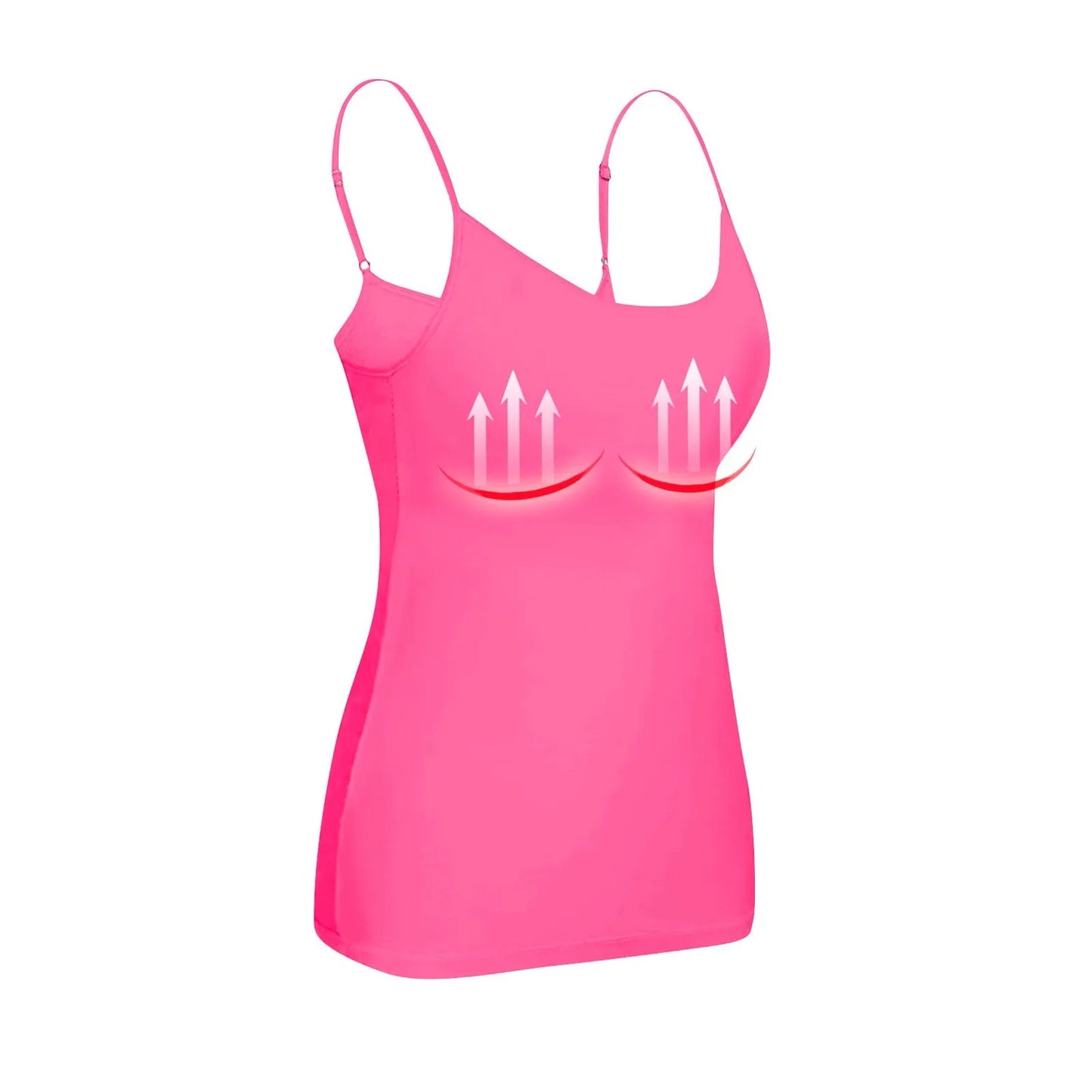 KiKis pink padded bra tank top for women with adjustable straps and lifting support