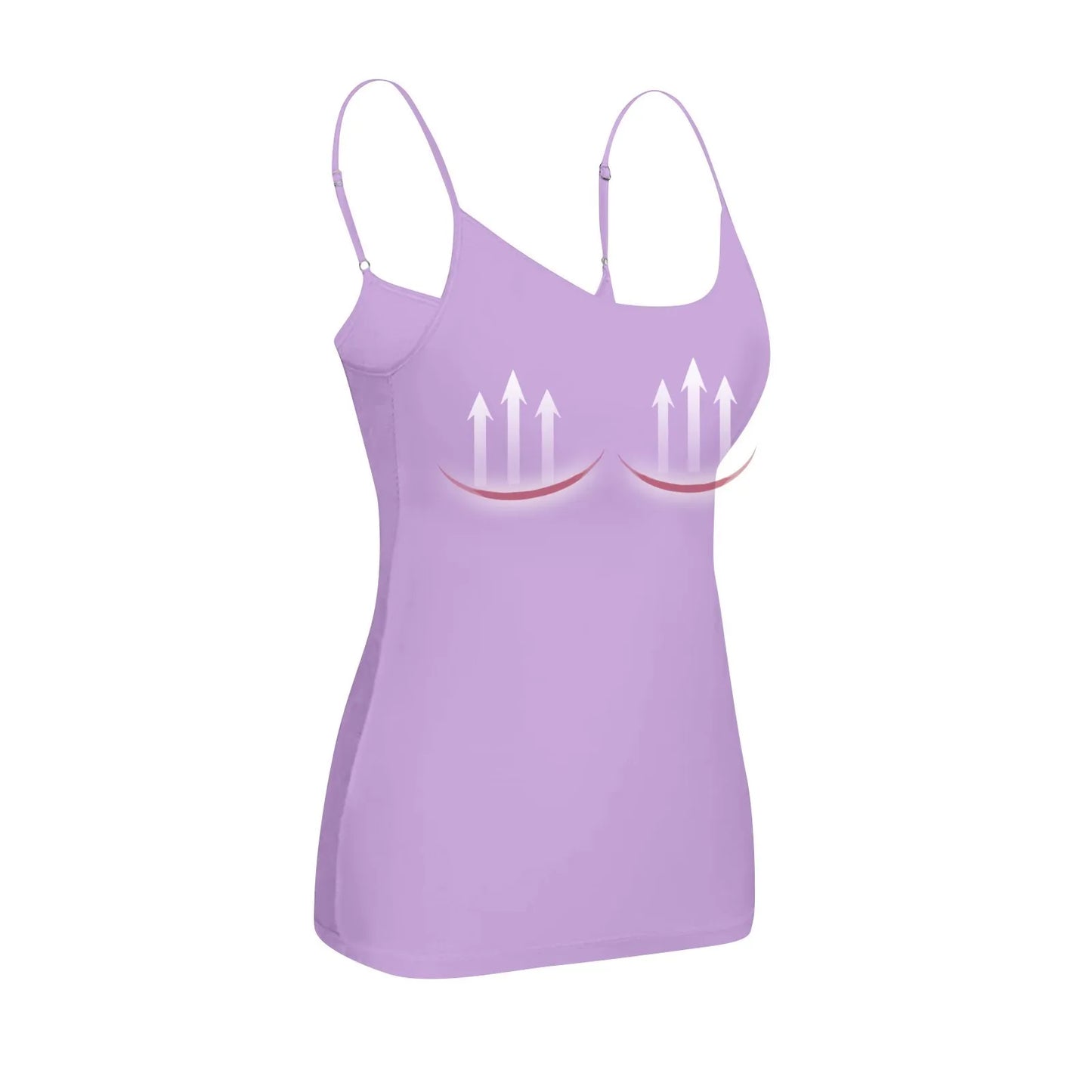 KiKis lavender padded bra tank top for women with adjustable straps and supportive design