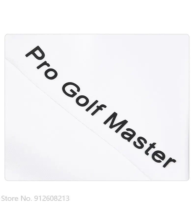 White women's golf windbreaker jacket with Pro Golf Master logo in black text