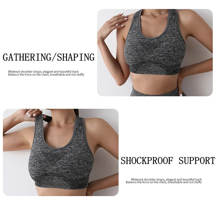 KiKis push up sports bra for women in gray with widened shoulder straps for support and shaping