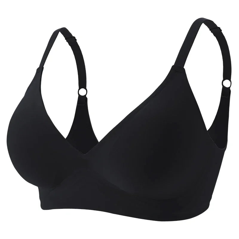 KiKis black seamless push up bra for women with adjustable straps and smooth finish