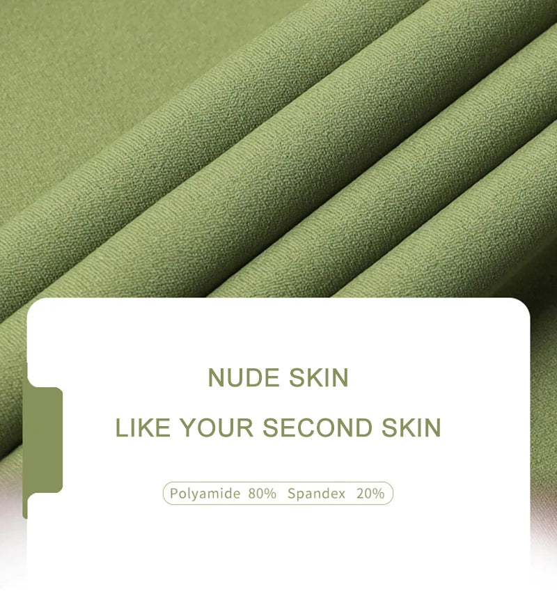 Close-up of olive green fabric showing soft texture for womens bell bottom yoga pants by KiKis