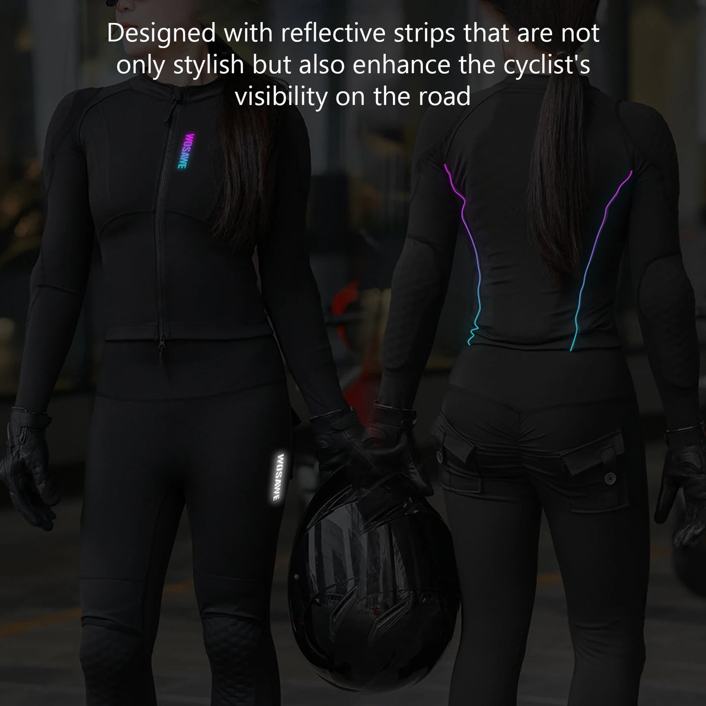 KiKis stylish summer motorcycle jacket for women with reflective strips enhancing visibility on road