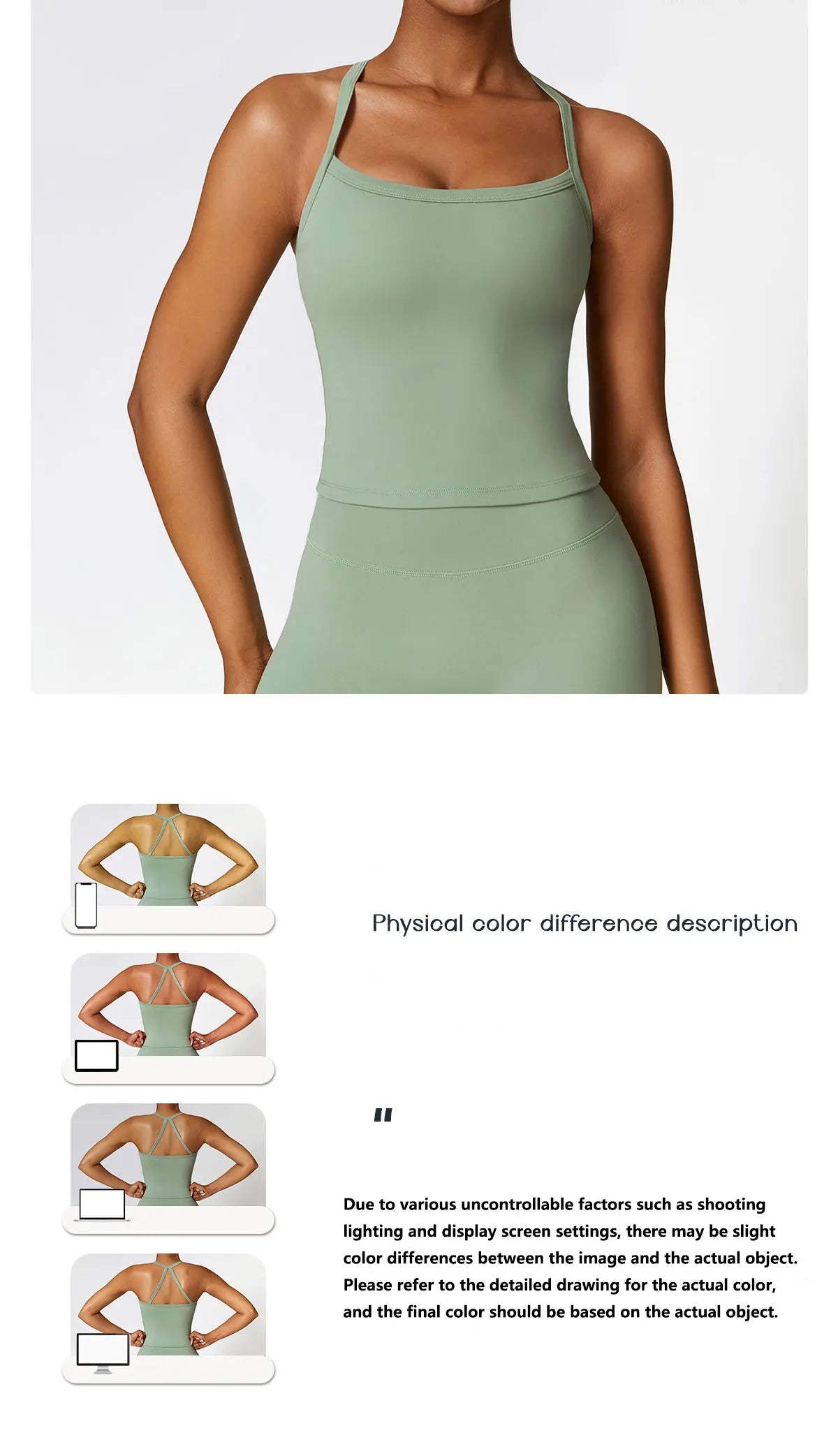 KiKis breathable gym workout bra for women in sage green with adjustable straps and square neckline