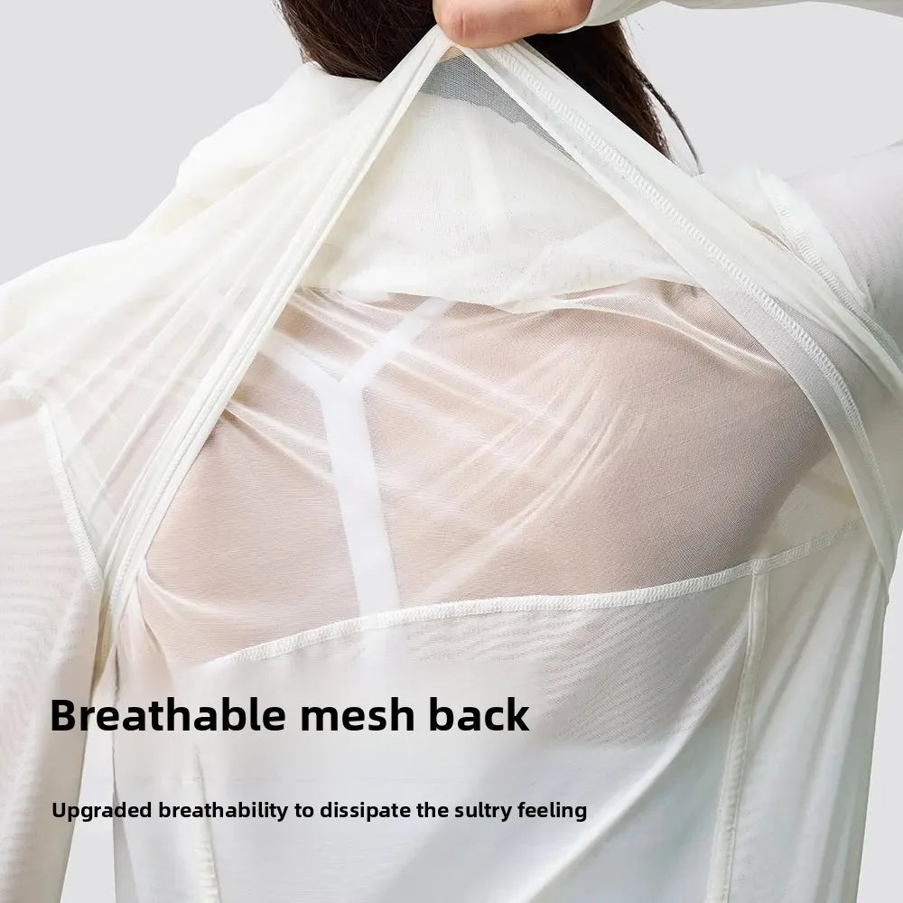 KiKis breathable yoga clothes for women with a white mesh back for enhanced ventilation