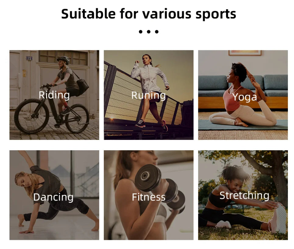 Women wearing women's high waist running shorts performing various sports activities including riding, running, yoga, dancing, fitness, and stretching