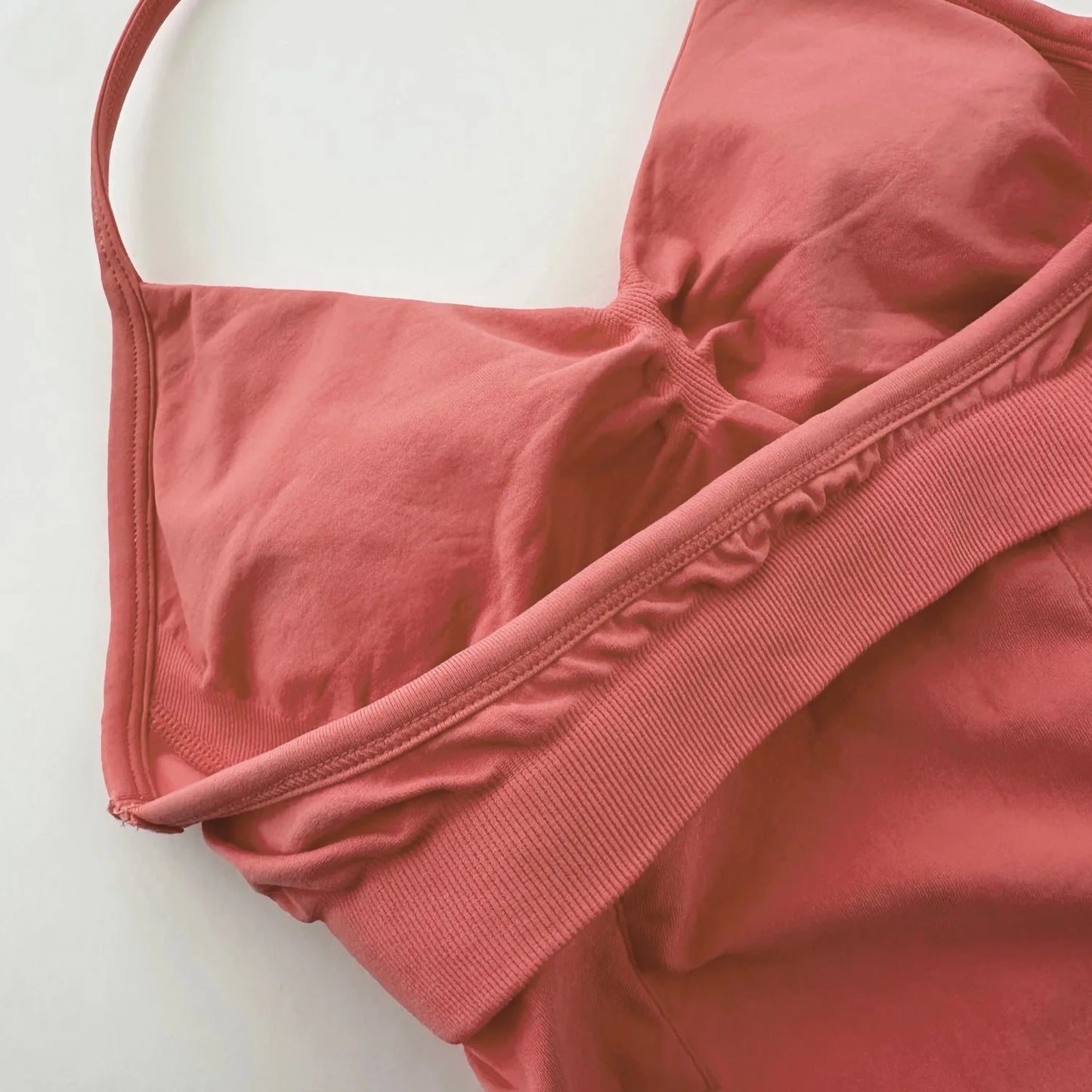 KiKis women's backless gym top in dusty rose with soft fabric and adjustable straps