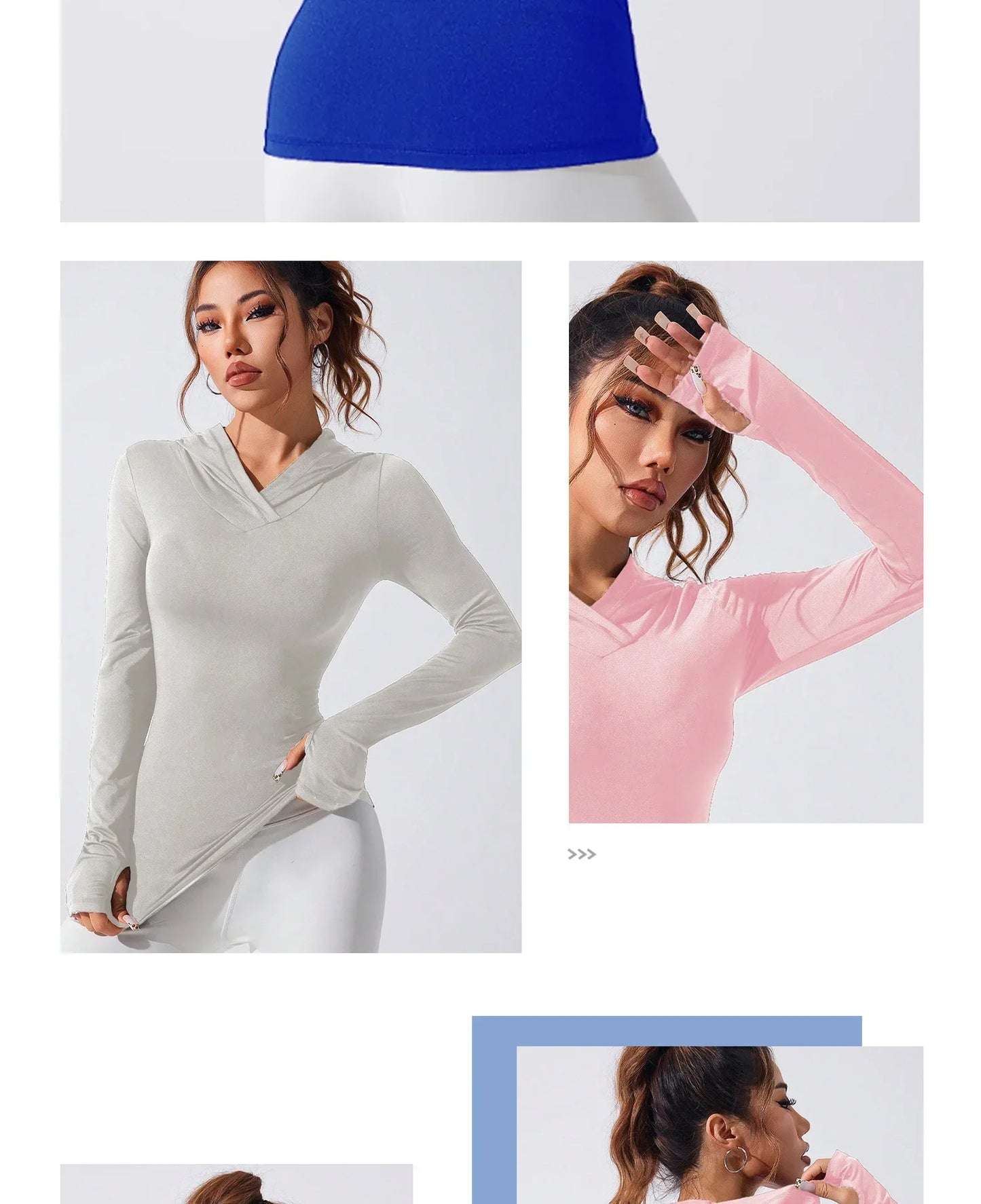 KiKis women's heart hat sweatshirt in light gray and pink modeled with long sleeves and V-neck design