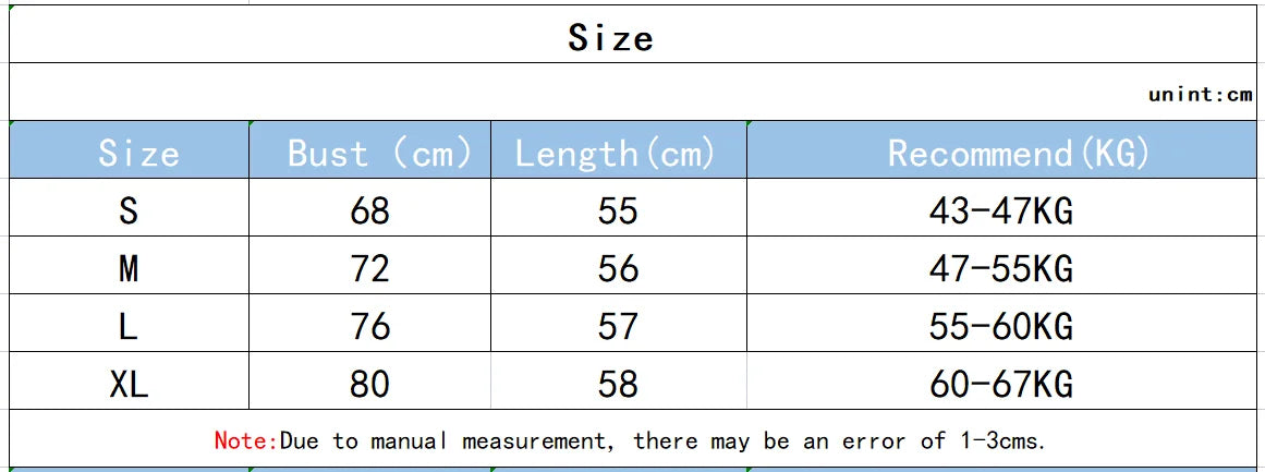 Size chart for KiKis women's quick-dry yoga tops showing bust, length, and weight recommendations