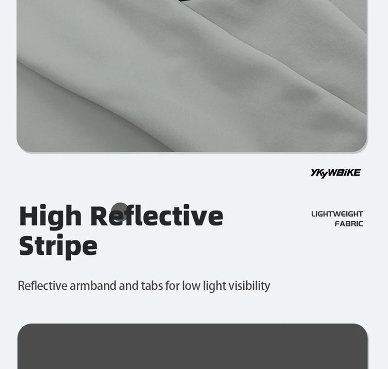 Close-up of high reflective stripe on women's thermal cycling jacket by KiKis for low light visibility