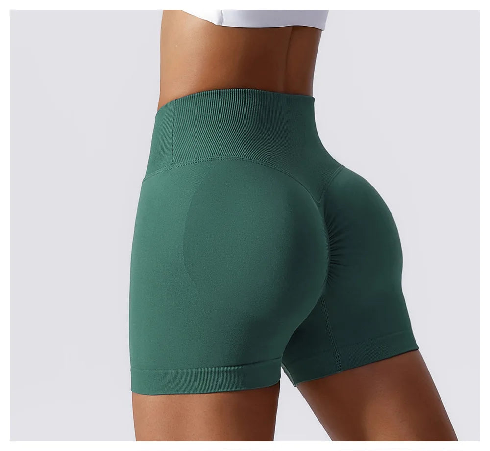 KiKis High Waist Seamless Yoga Shorts in Blue