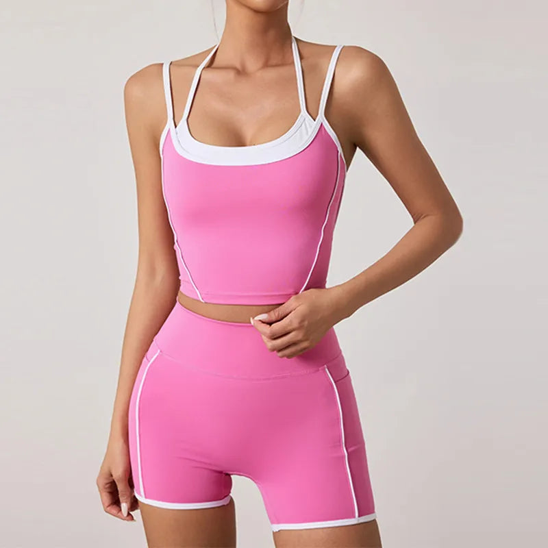 Pocket Yoga Shorts Women Fitness Running Cycling Squat Proof Sports Leggings High Waist Workout Gym Shorts Bottom Tights XP215