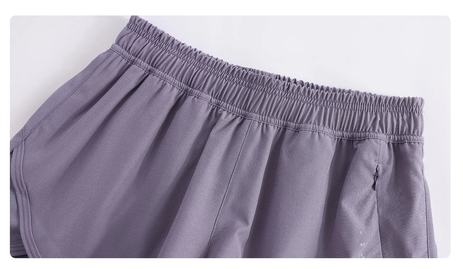 KiKis high waist running shorts for women in purple with elastic waistband and side pocket